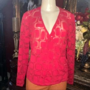 🌺♥️🌺 New York & company: Red blouse long sleeve size L